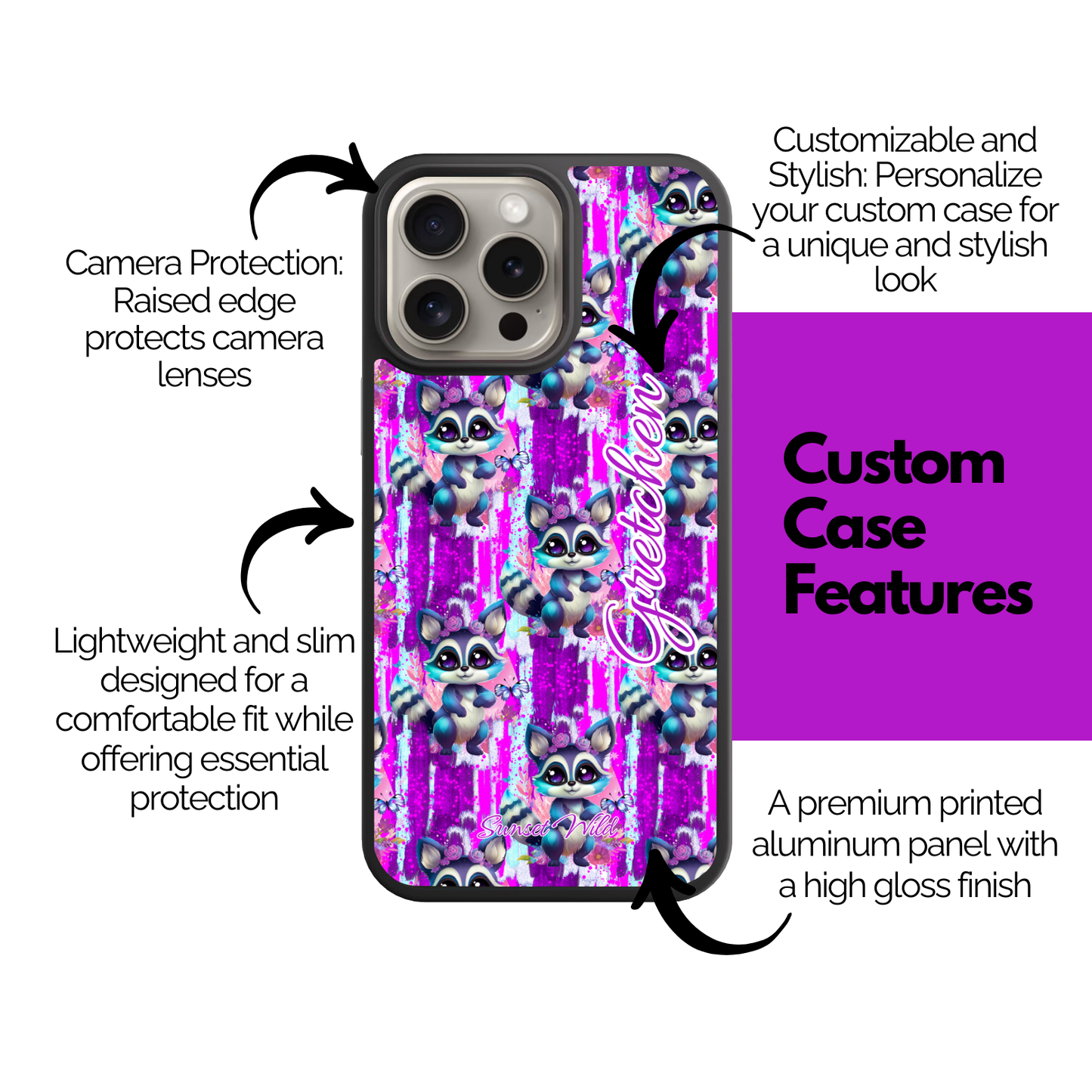 Raccoon Razzle Custom Case
