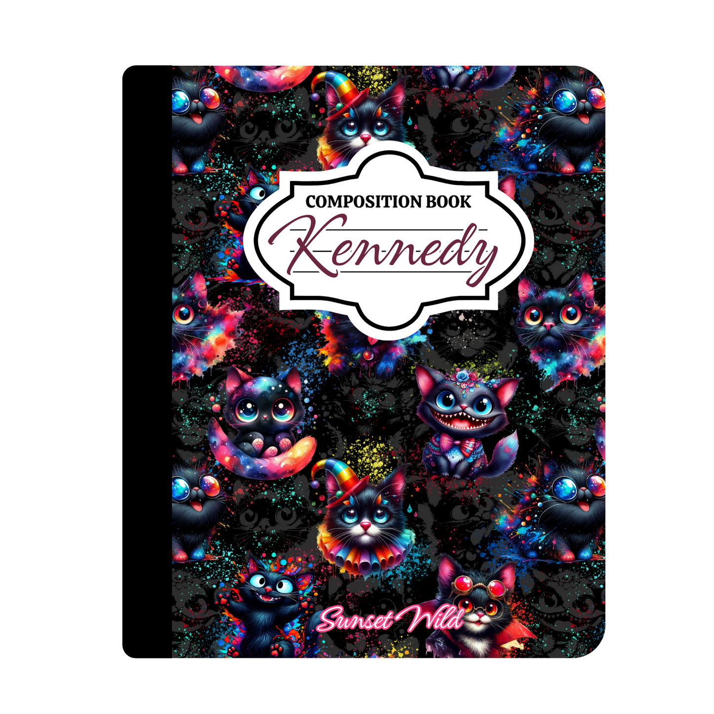 Cosmic Whiskers Custom Notebook