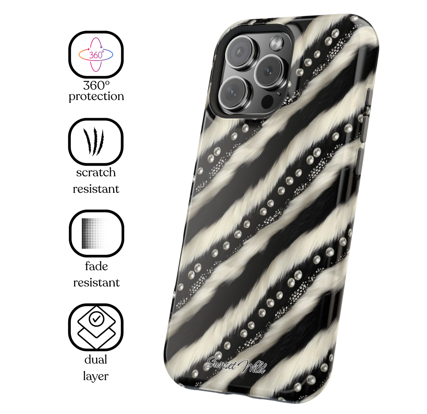 Zebra Glam MagSafe Case