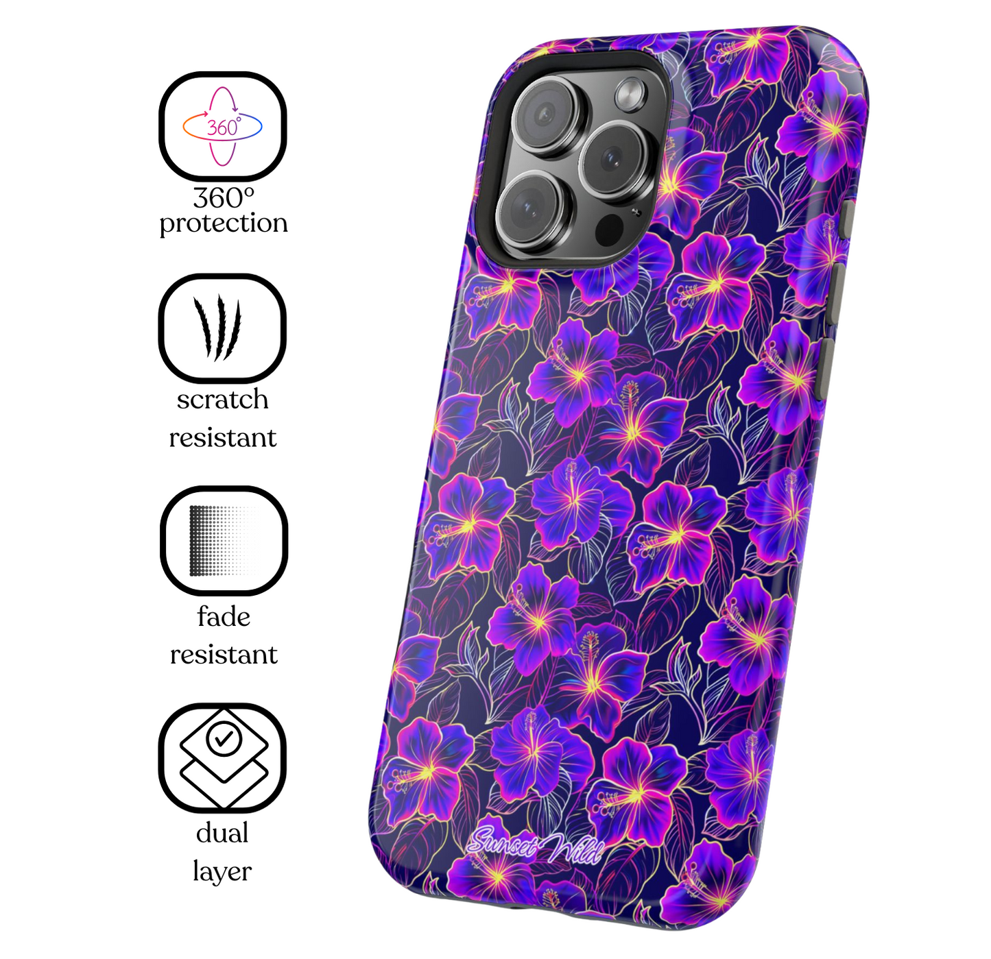 Neon Hibiscus MagSafe Case