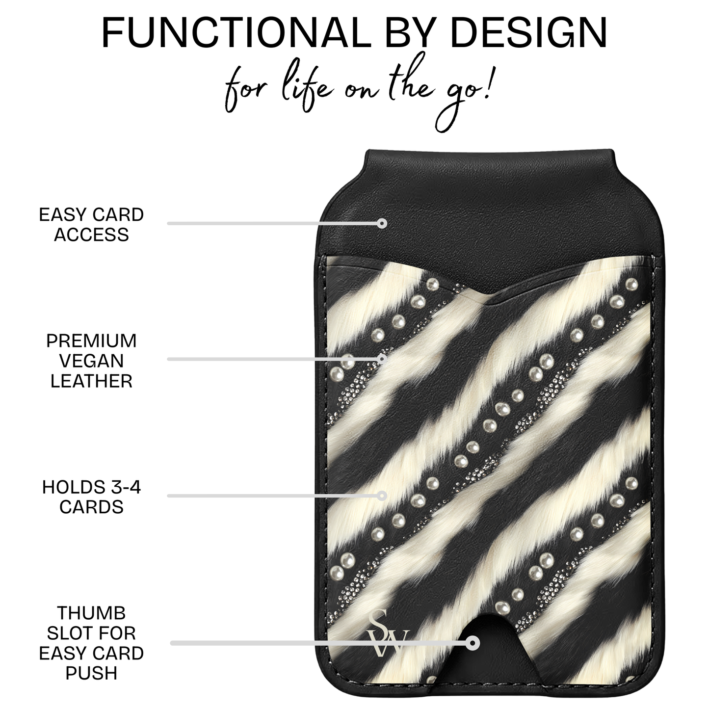 Zebra Glam MagSafe Wallet