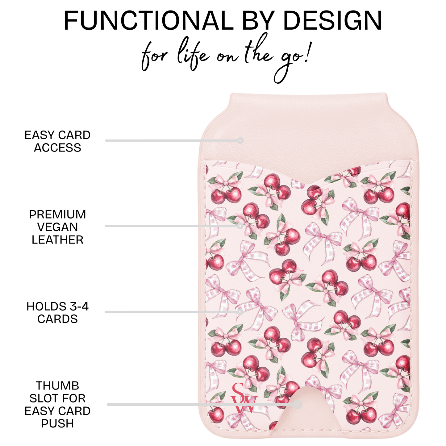 Blush Bow Cherries Phone Wallet