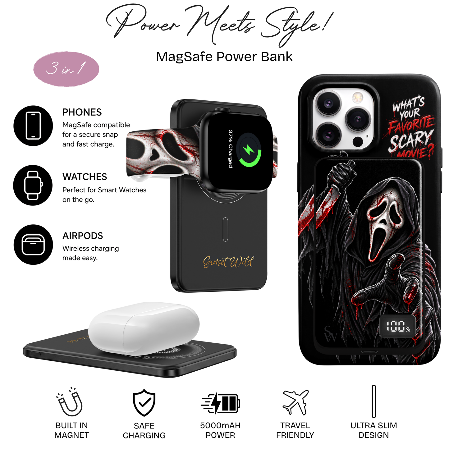 Ghostface MagSafe Power Bank