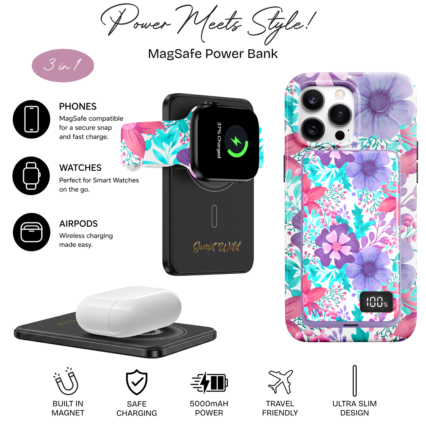 Tropical Bloom Power Bank