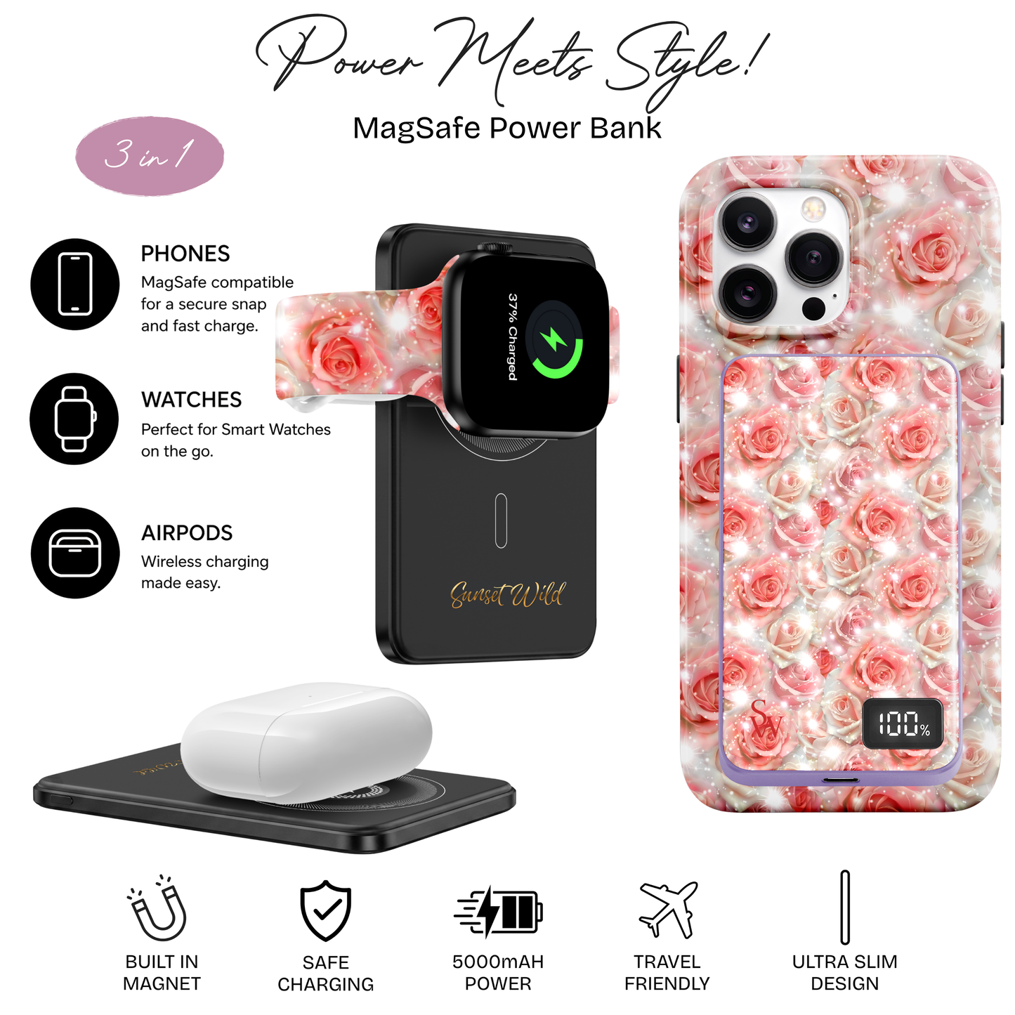 Rosé Romance Power Bank
