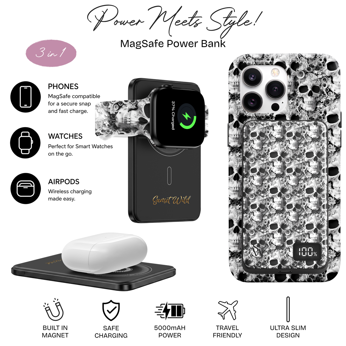 Phantom Florals Power Bank