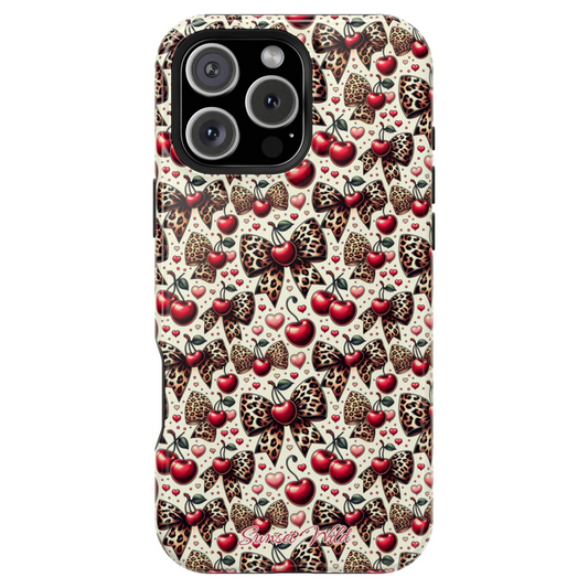 Cherry Cheetah Bows MagSafe Case