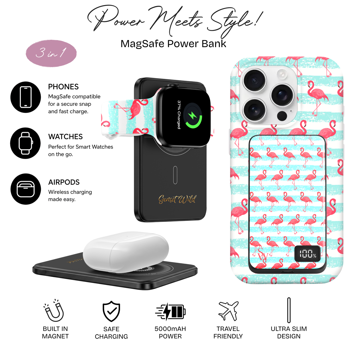 Flamingo Craze Power Bank
