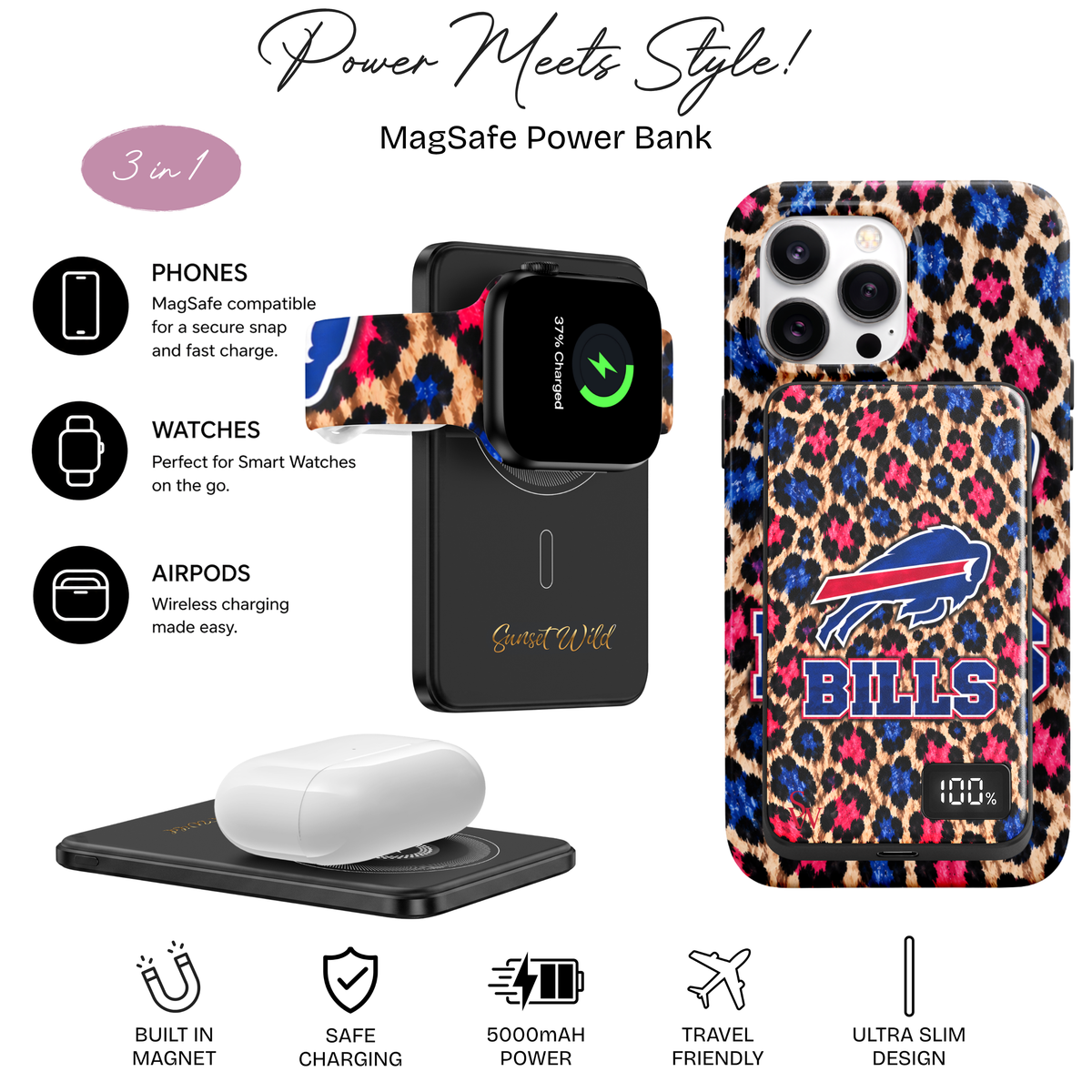 Bills Cheetah MagSafe Power Bank