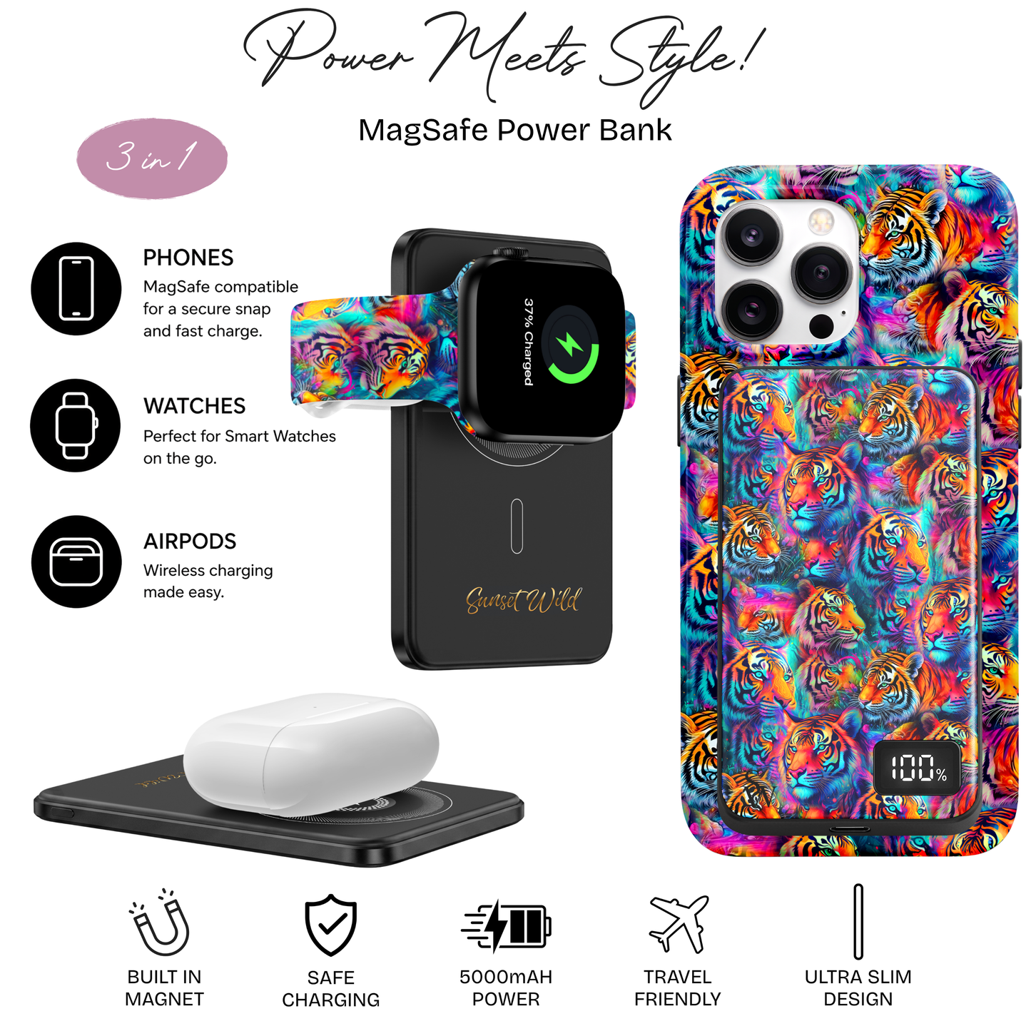 Striped & Savage Power Bank