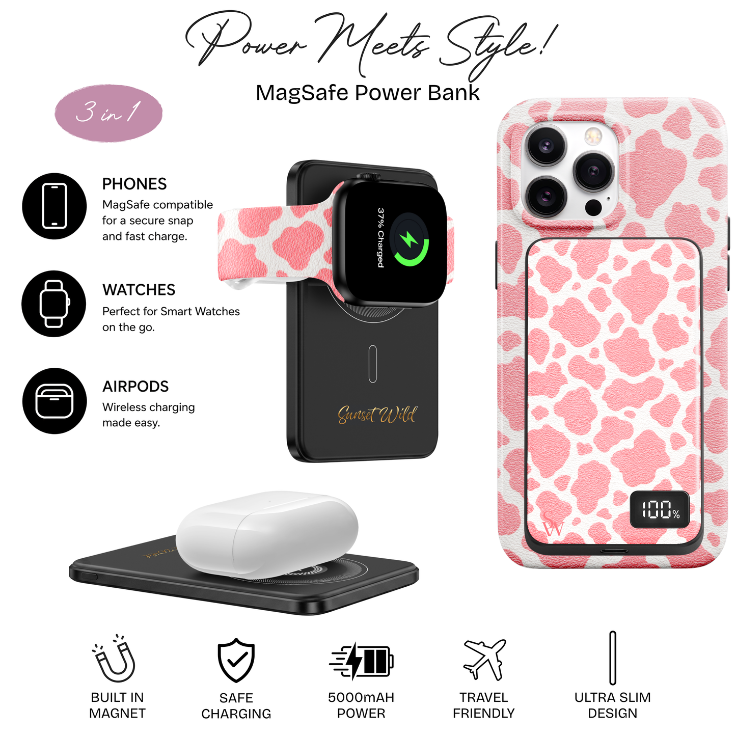 Cowhide Chic Power Bank