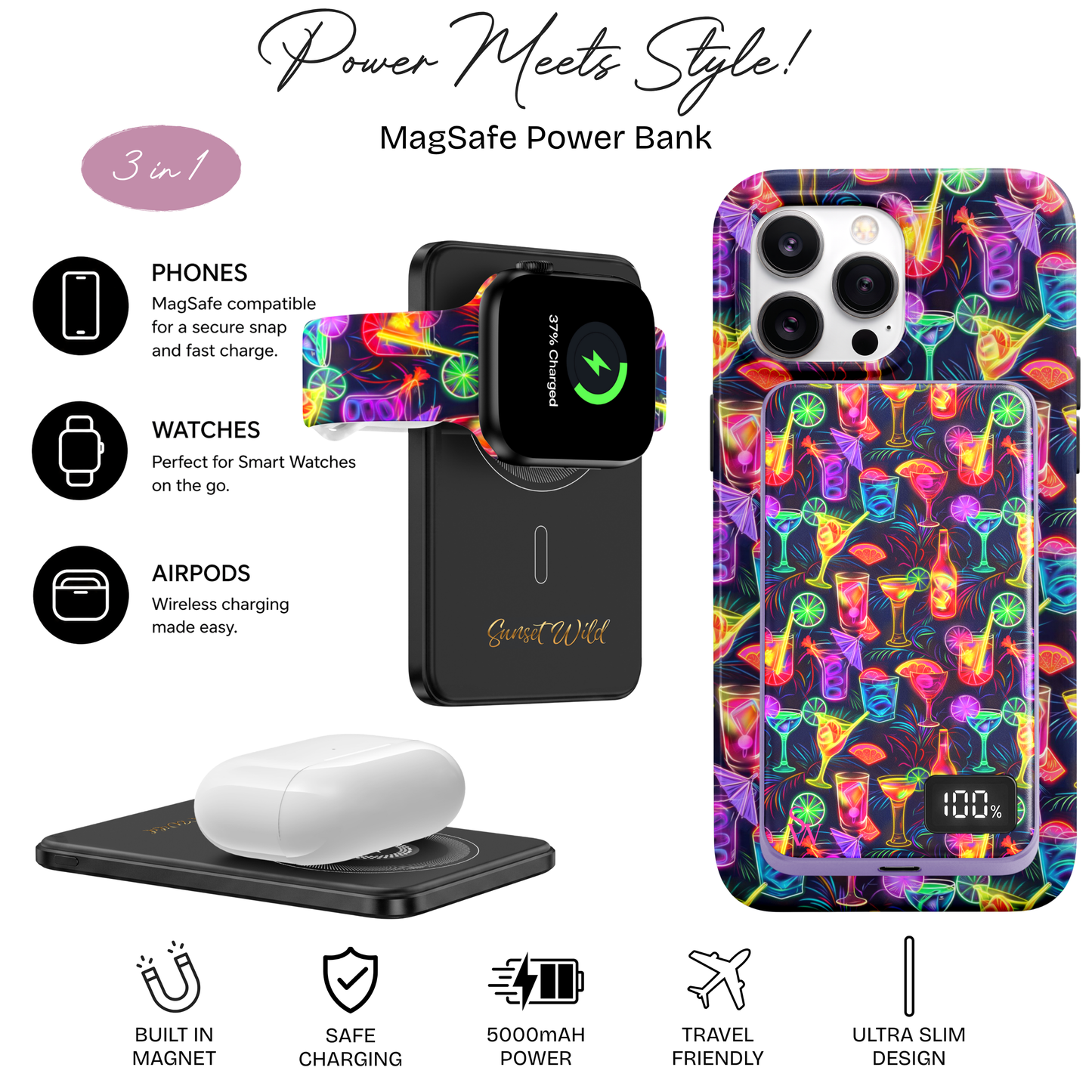 Sunset Sips Power Bank