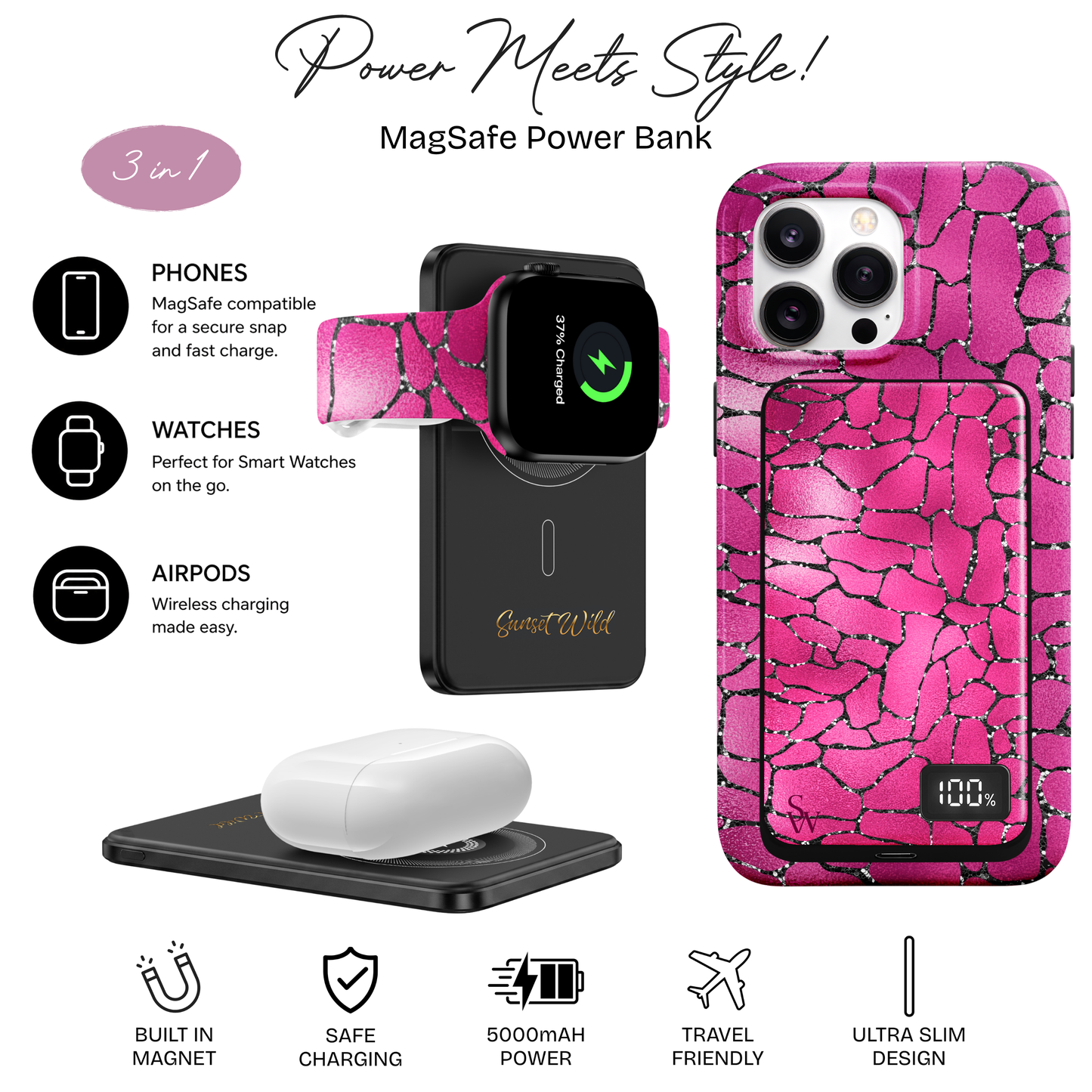 Flirty Fuchsia Power Bank