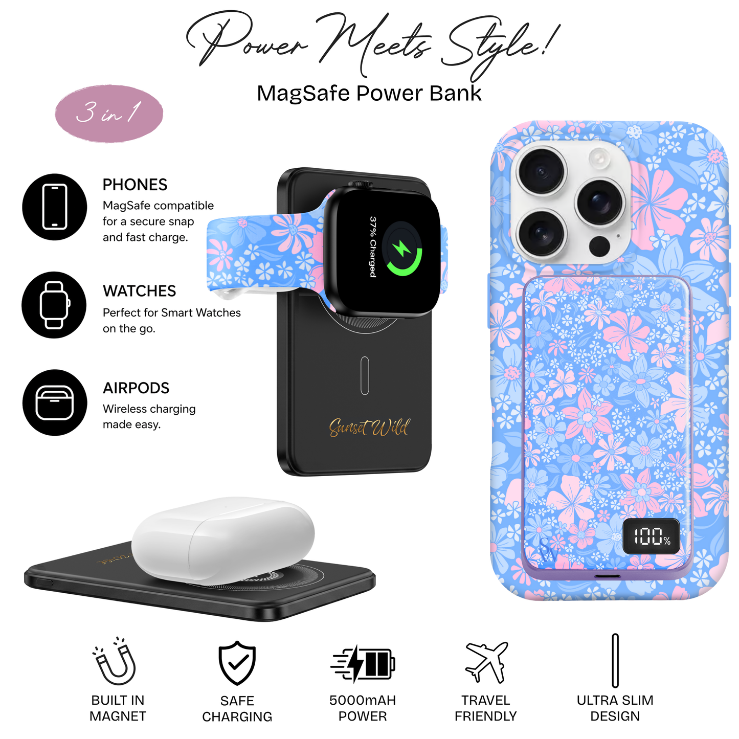 Pastel Petals Power Bank