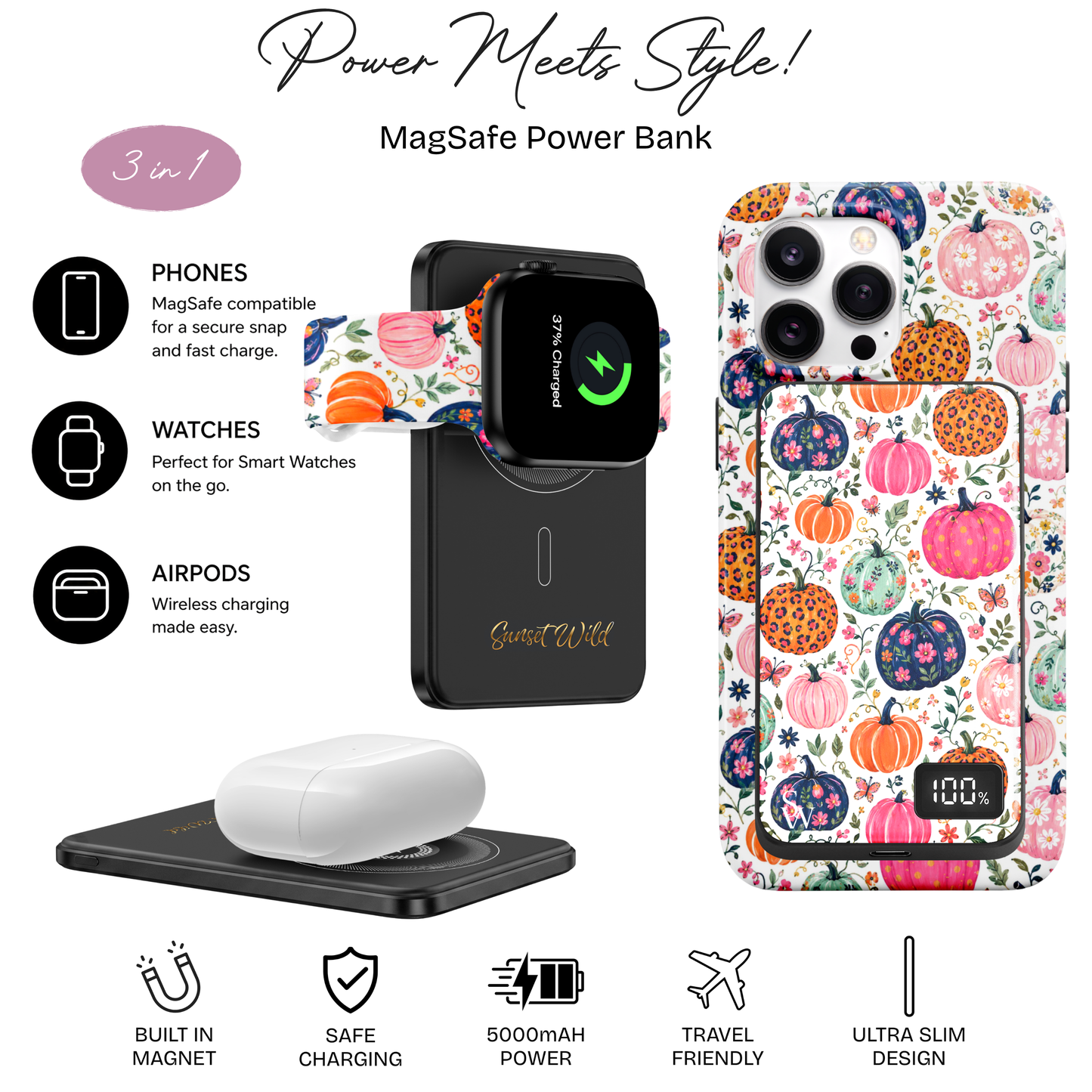 Petals & Pumpkins MagSafe Power Bank