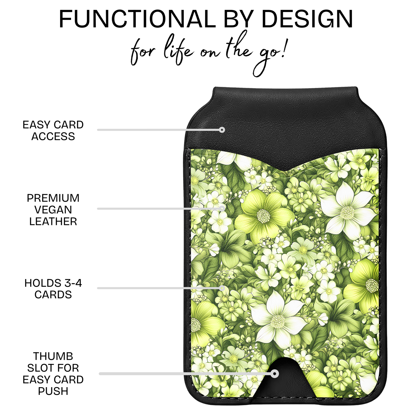 Lime Bloom Phone Wallet