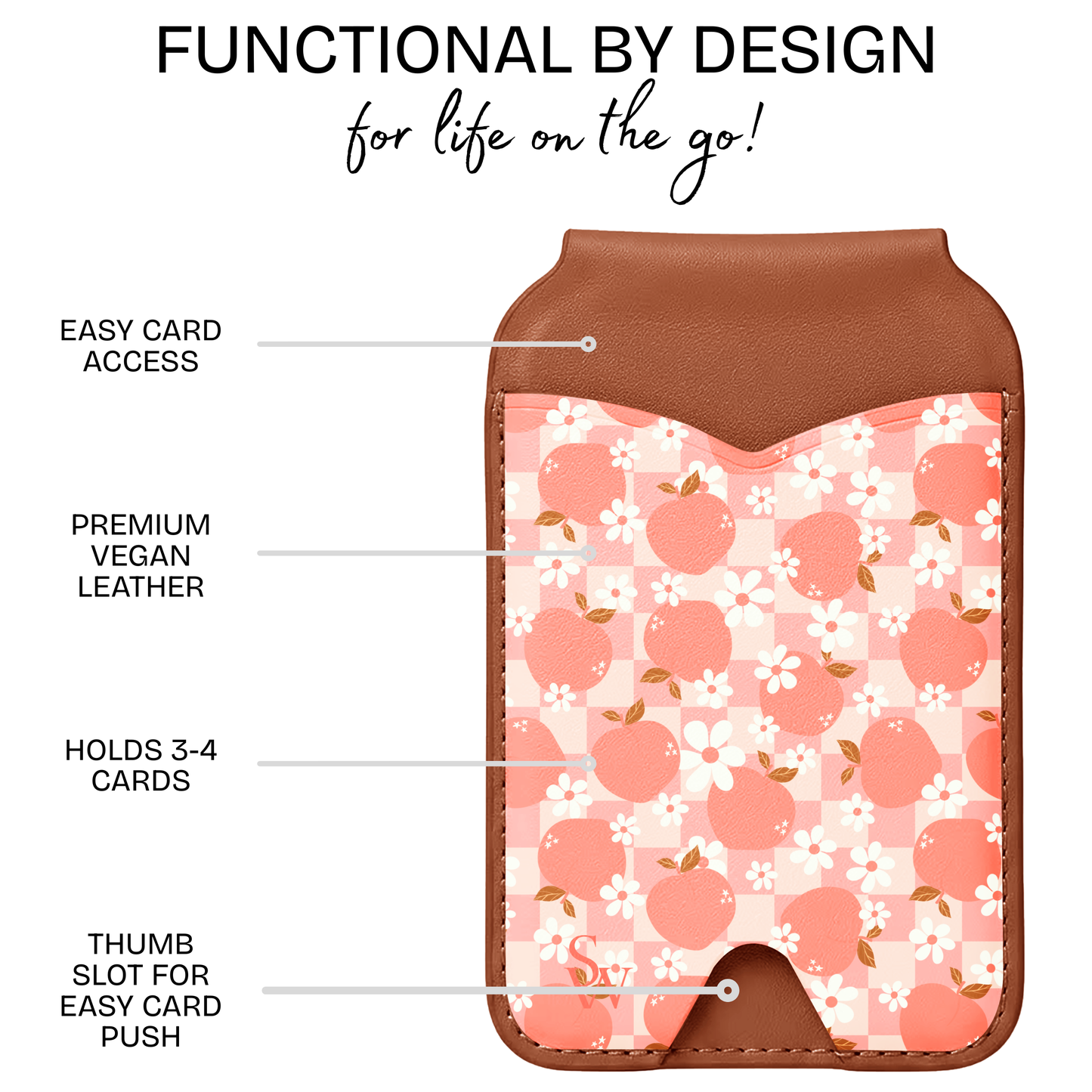 Peach Patch Phone Wallet