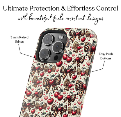 Cherry Cheetah Bows MagSafe Case