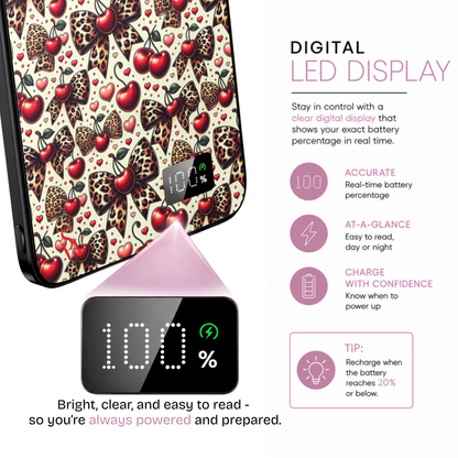 Cherry Cheetah Bows Power Bank