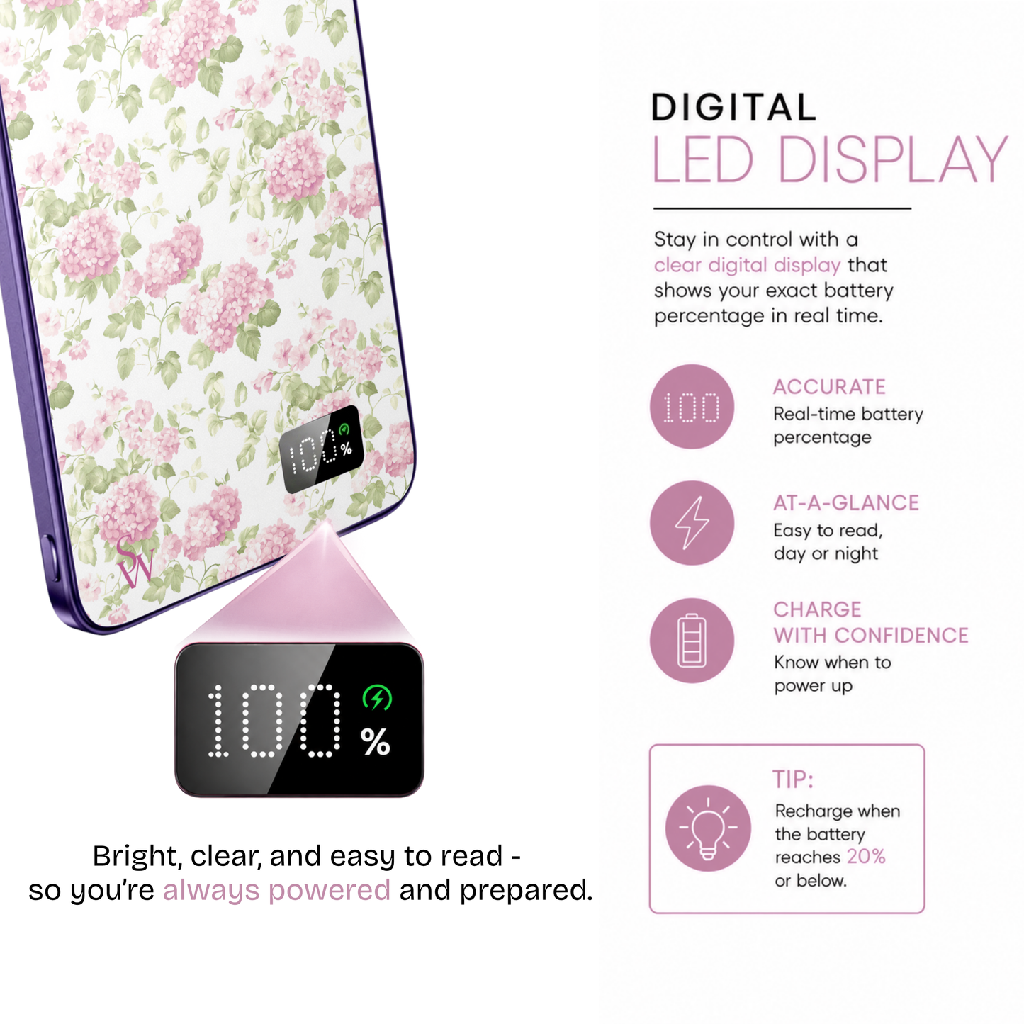 Vintage Hydrangeas Power Bank