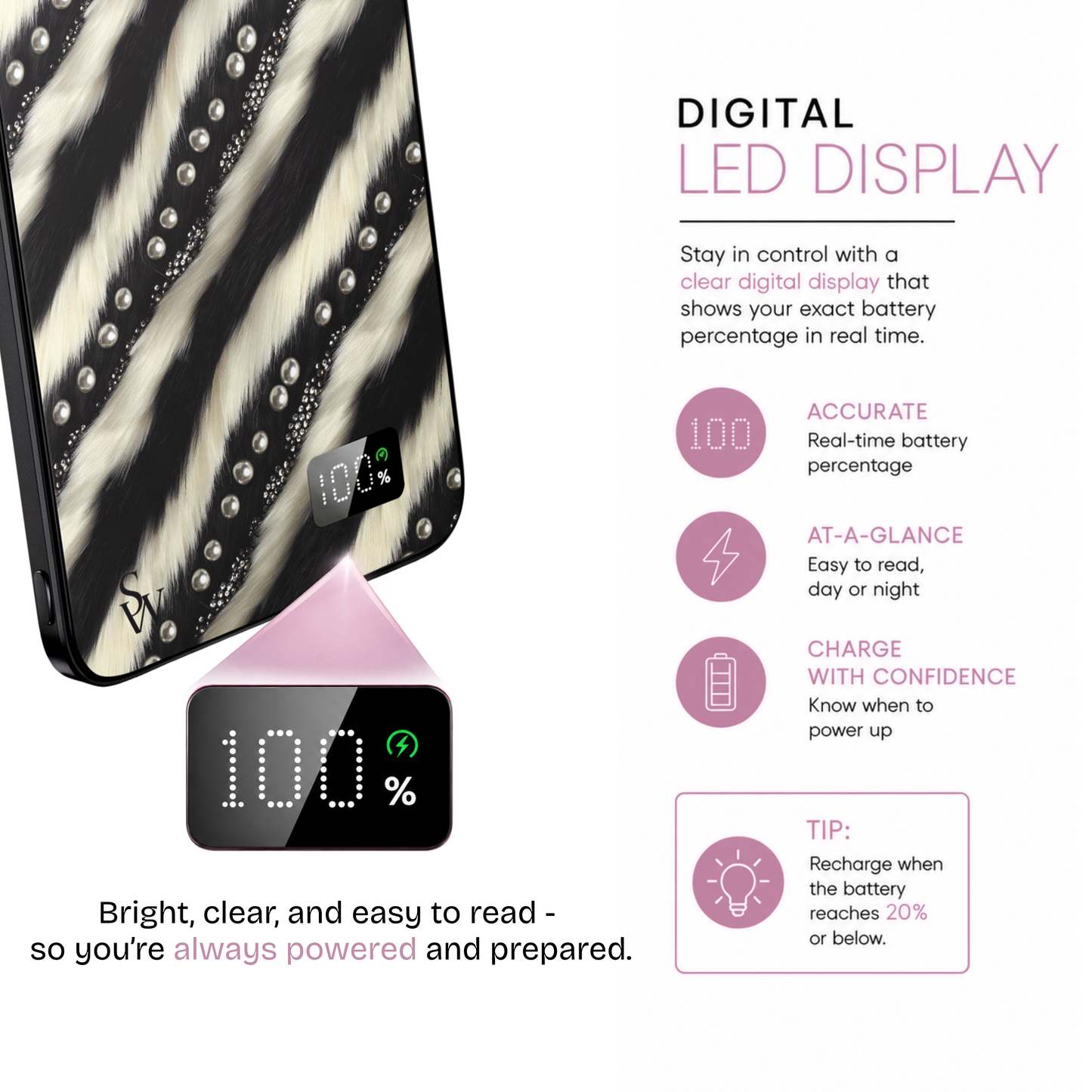 Zebra Glam Power Bank