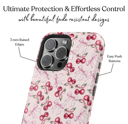 Blush Bow Cherries MagSafe Case