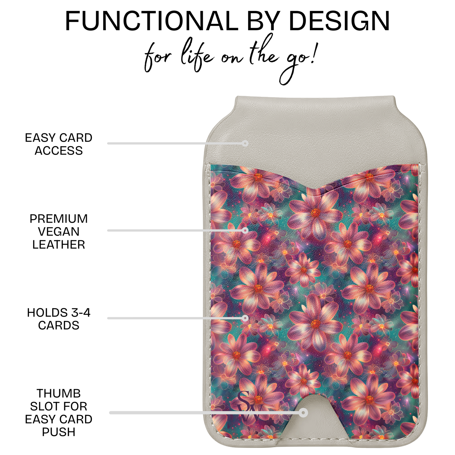 Luminous Florals Phone Wallet
