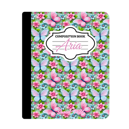 Butterfly Bloom Custom Notebook