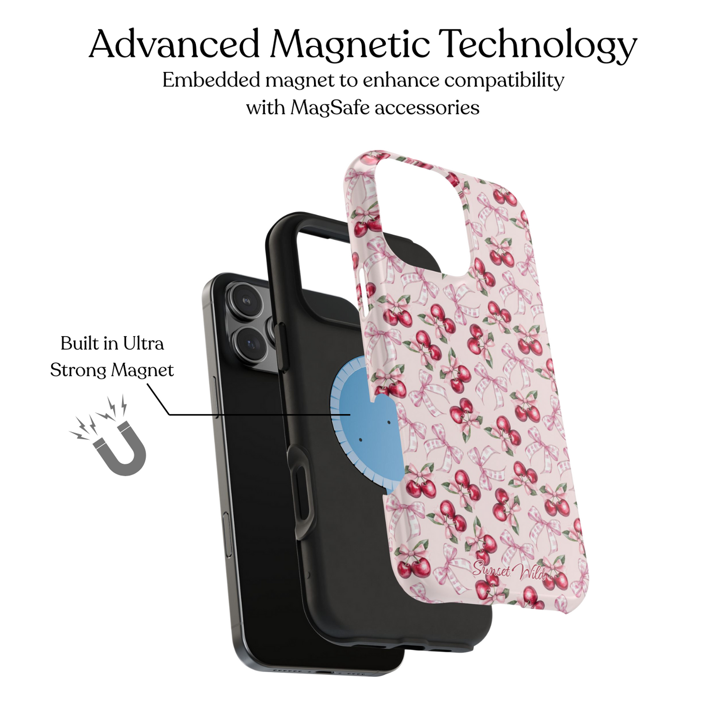 Blush Bow Cherries MagSafe Case