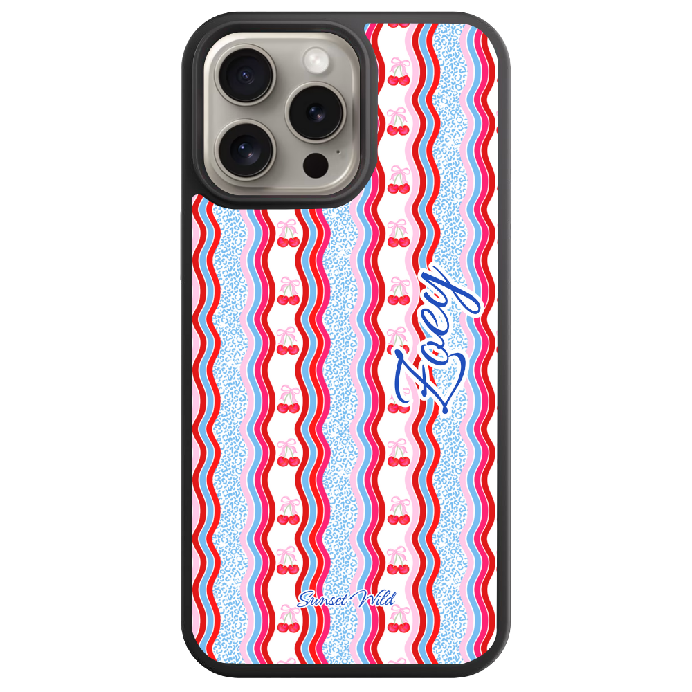 Cheetah Cherries (blue) Custom Case