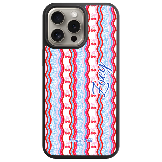 Cheetah Cherries Blue - Custom Case