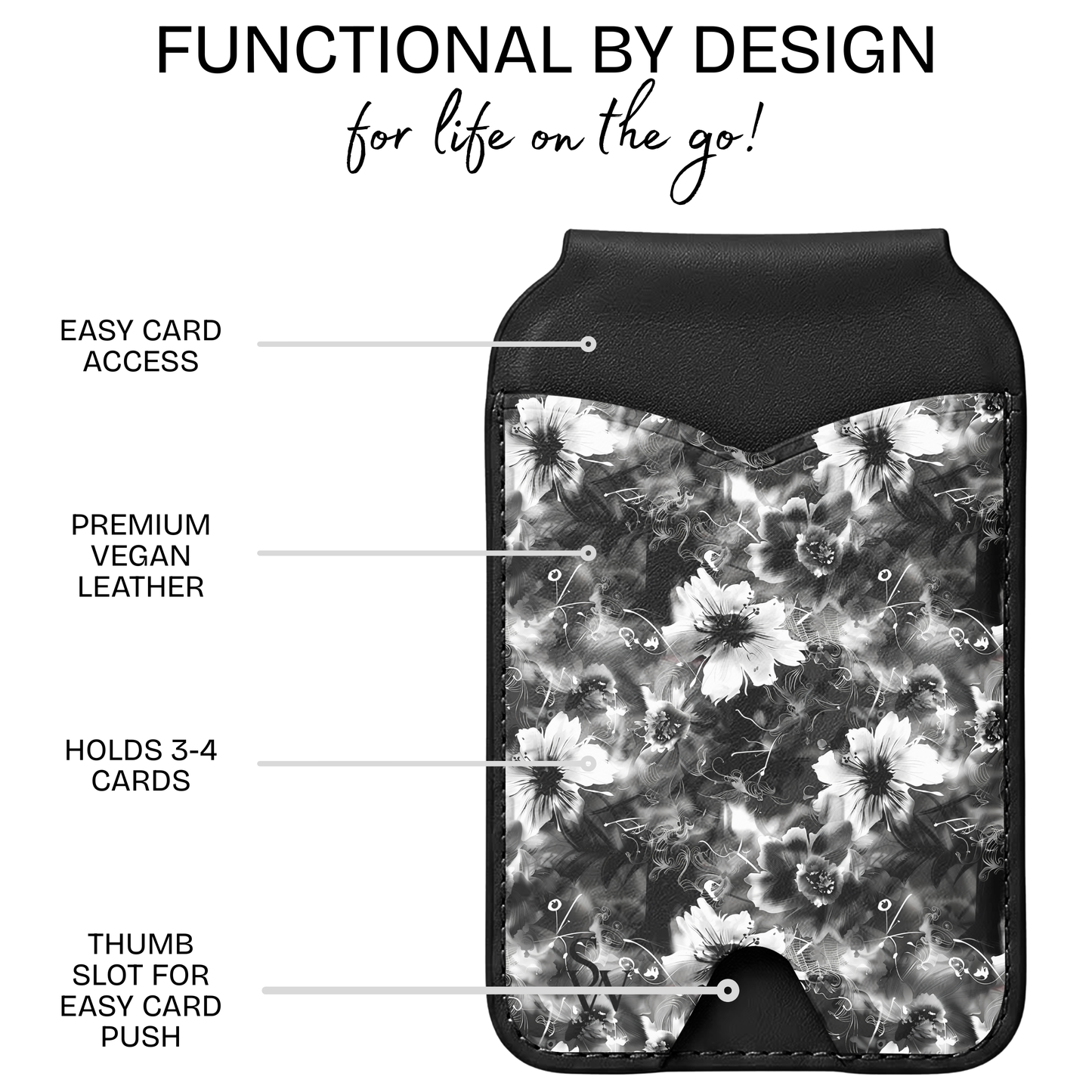 Midnight Bloom Phone Wallet