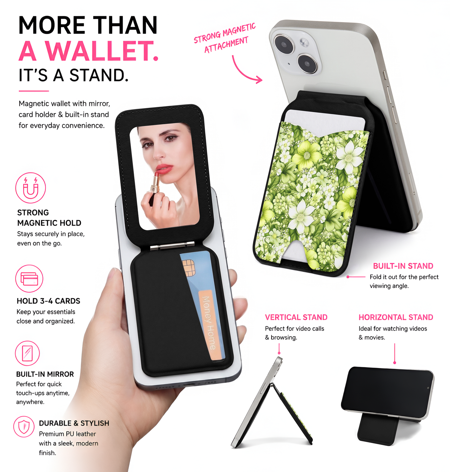 Lime Bloom Phone Wallet