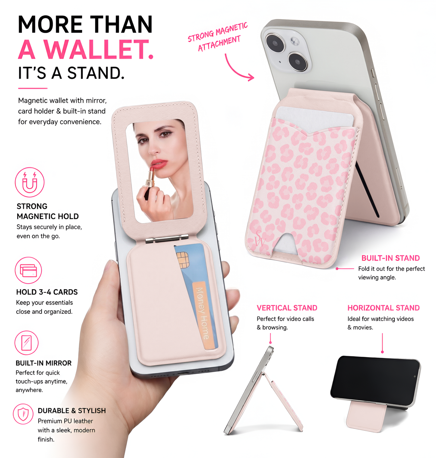 Pink Leopard Phone Wallet
