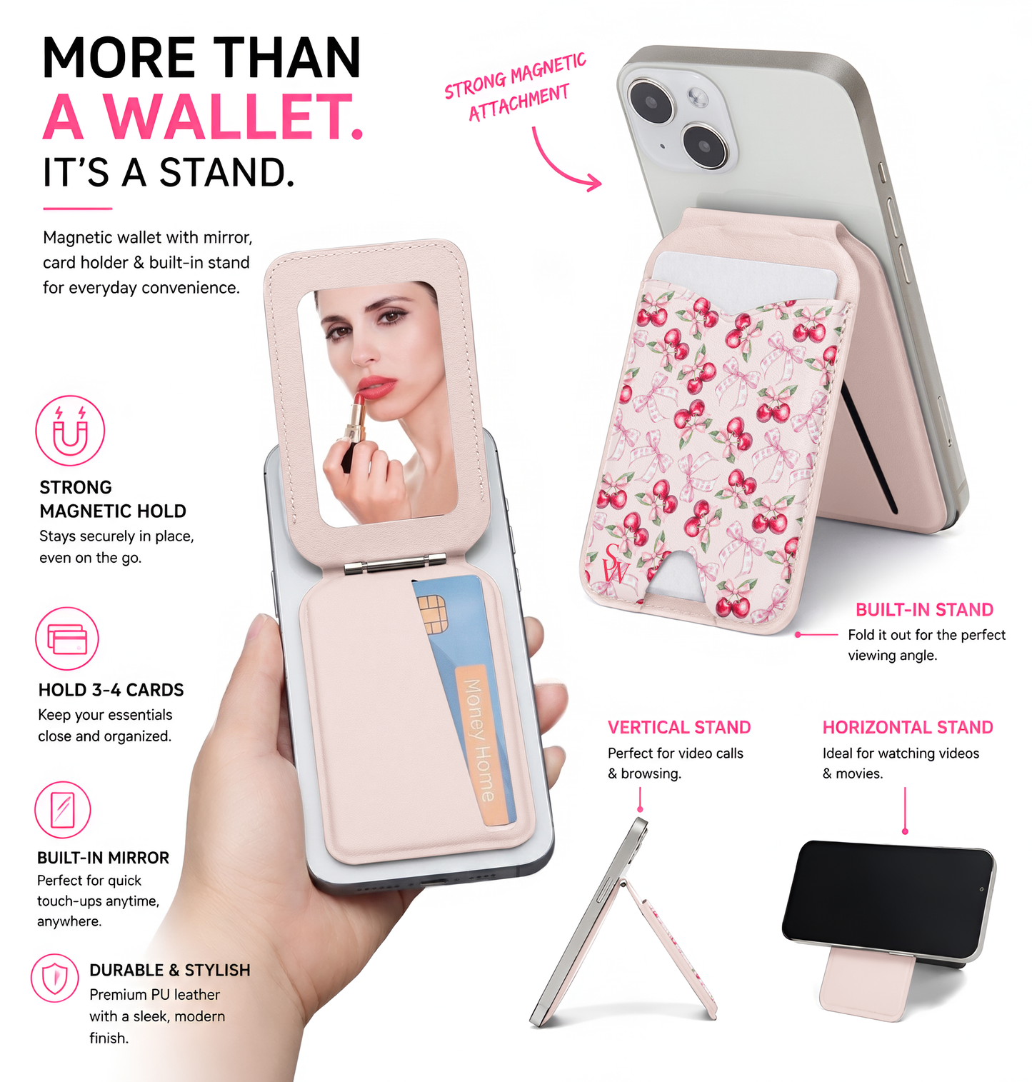 Blush Bow Cherries Phone Wallet