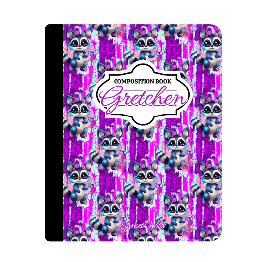 Racoon Razzle Custom Notebook