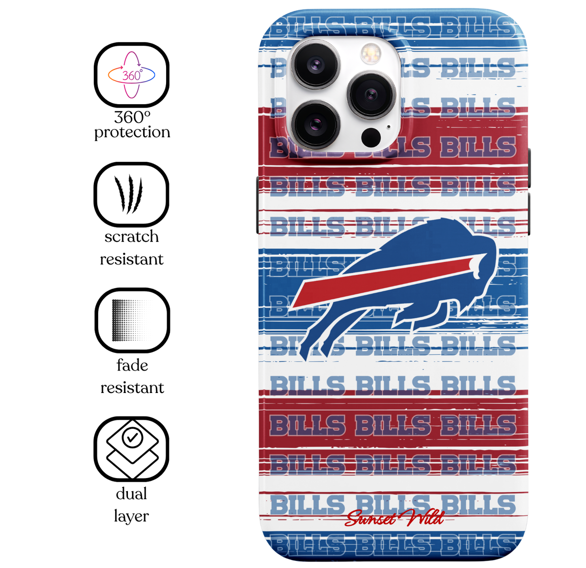 Bills Stripes MagSafe Phone Case