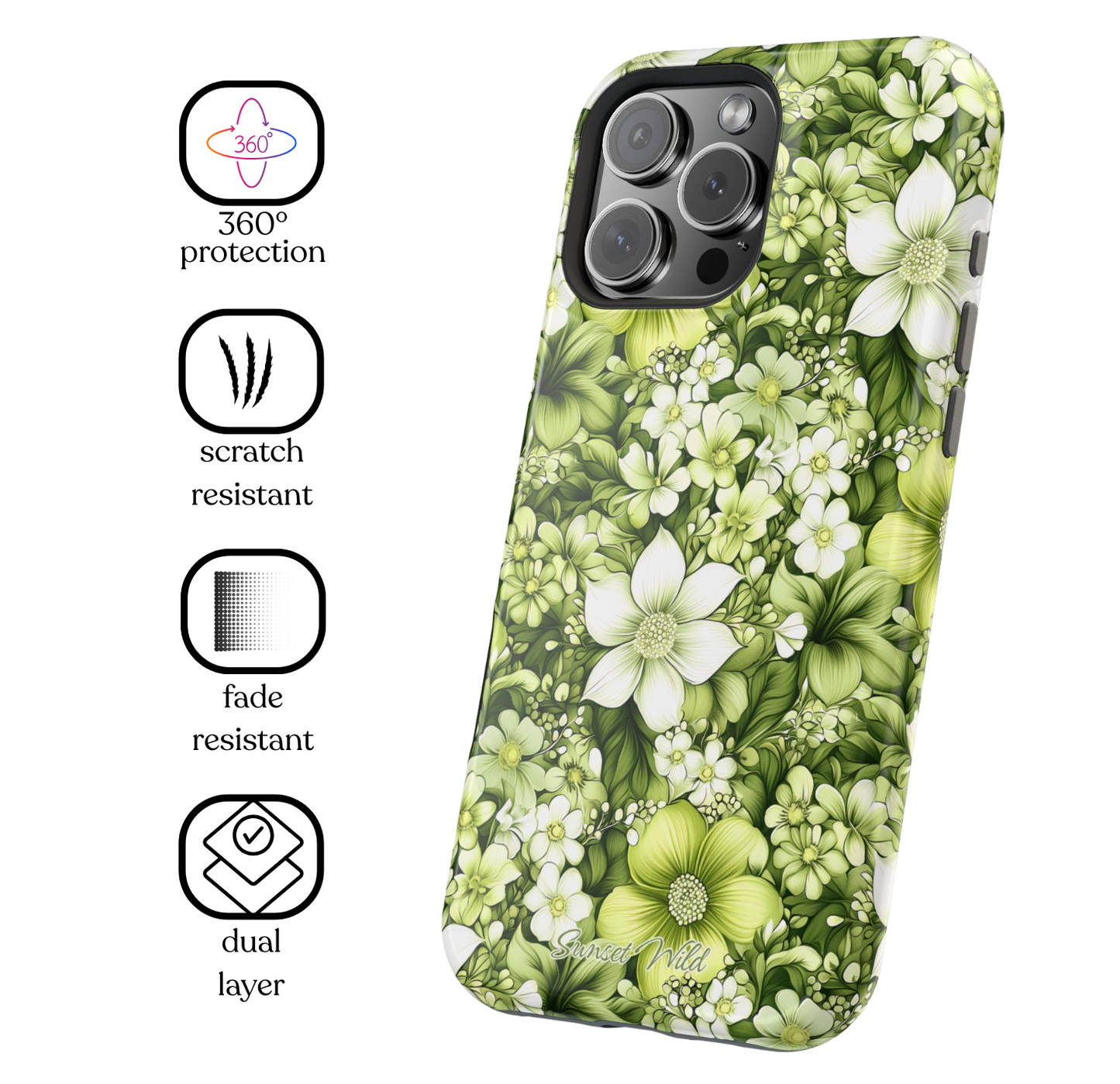 Lime Bloom MagSafe Case