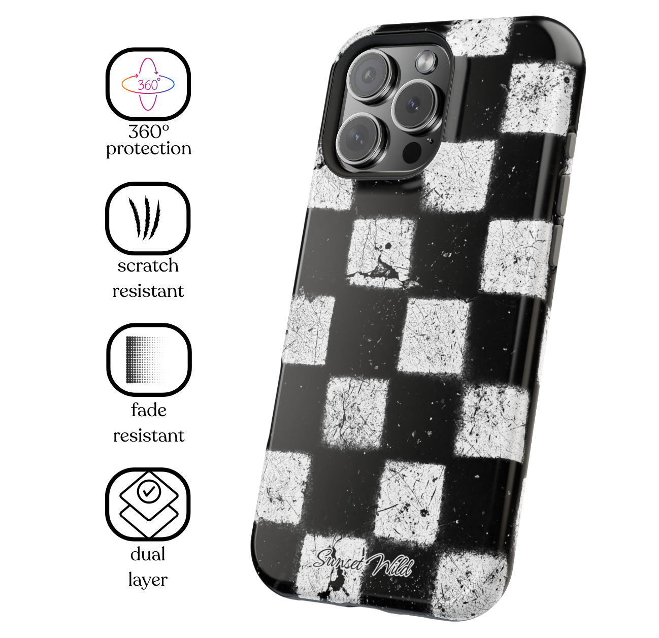 Grunge Grid Phone Case