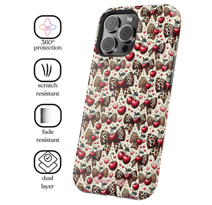 Cherry Cheetah Bows MagSafe Case