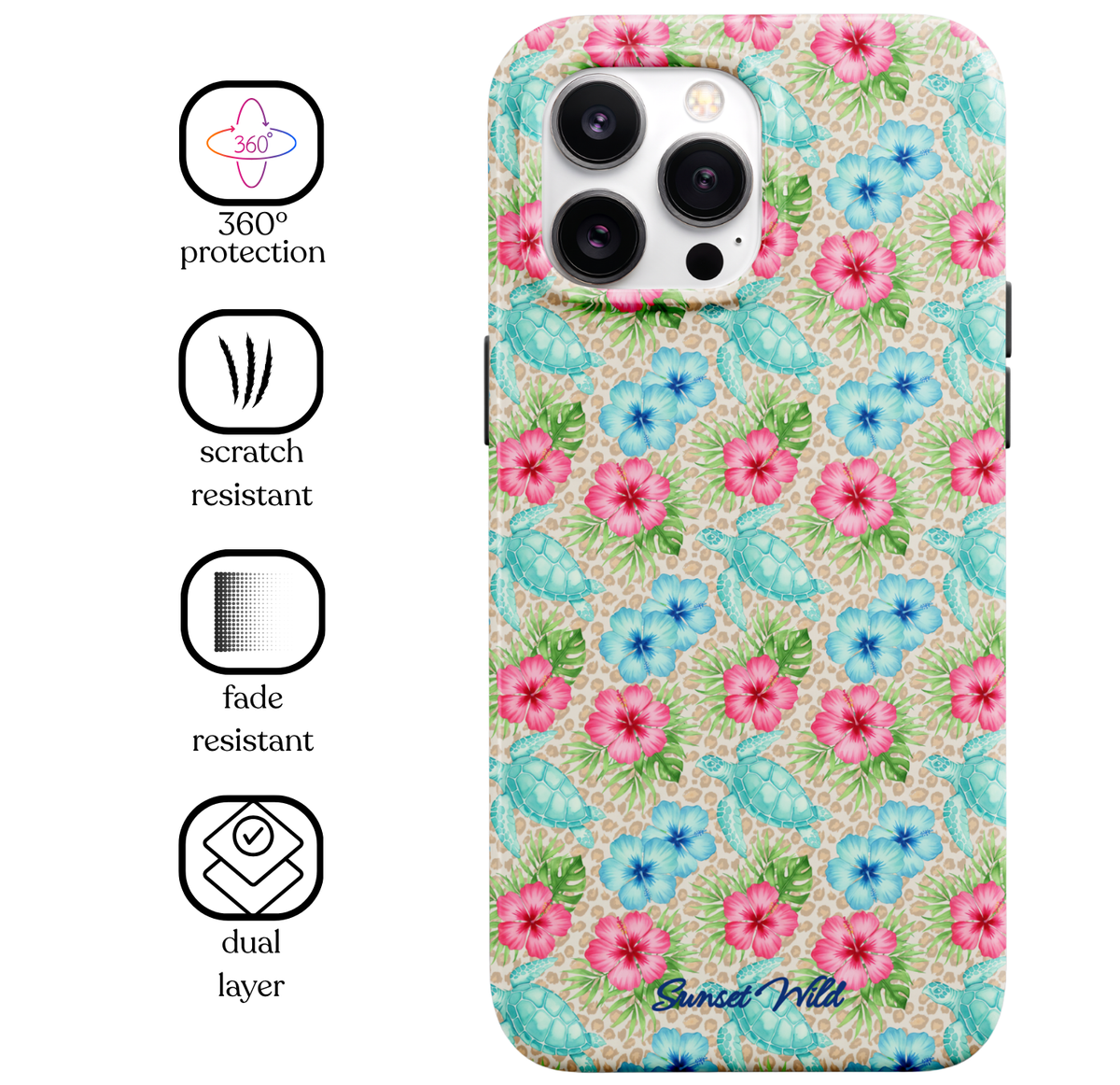 Turtle Tropics MagSafe Phone Case