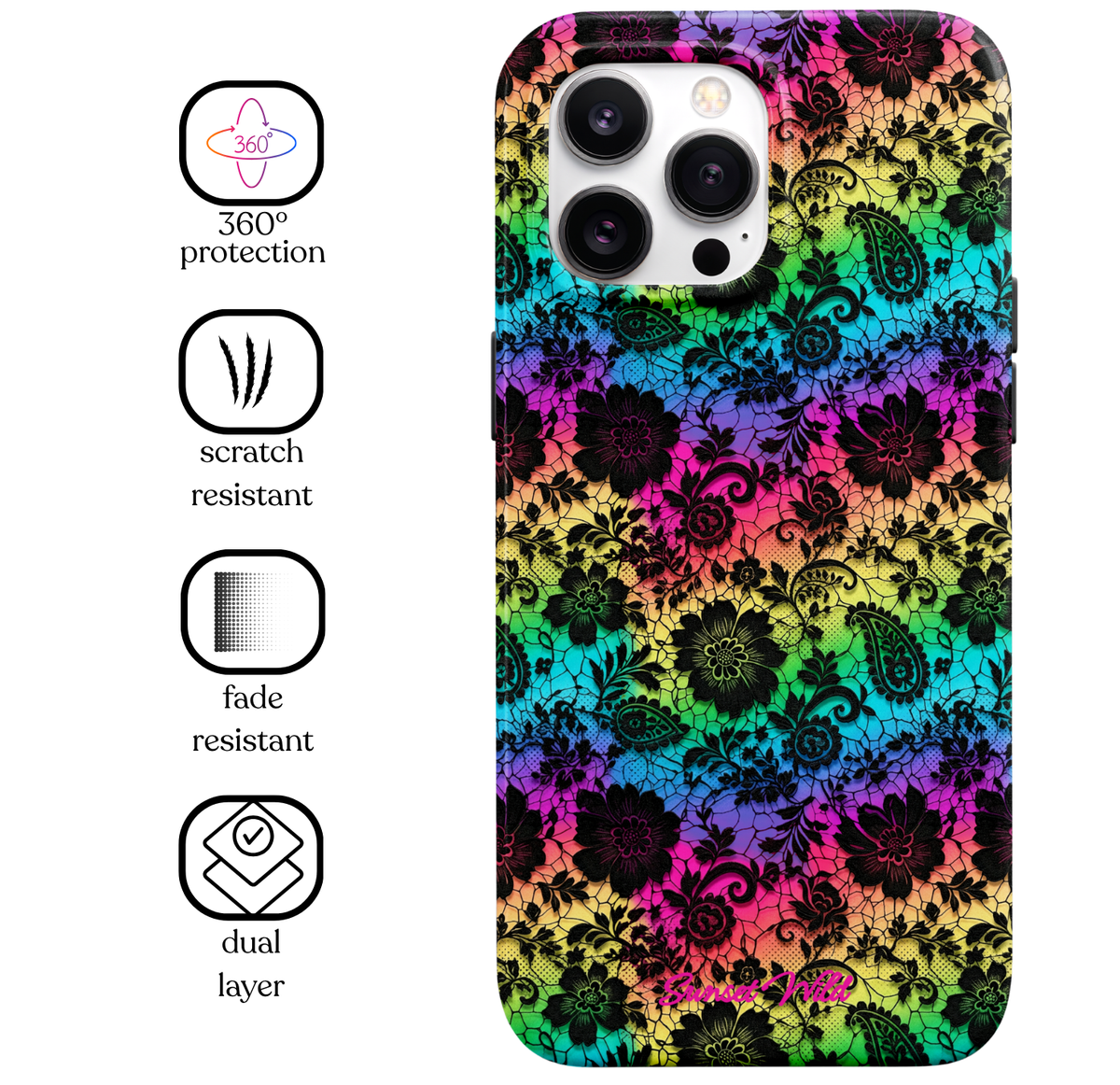 Neon Lace MagSafe Phone Case