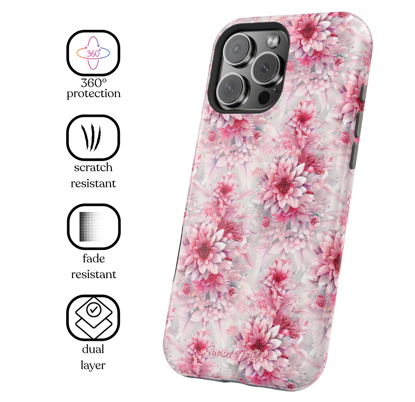 Pink Poinsettias MagSafe Case