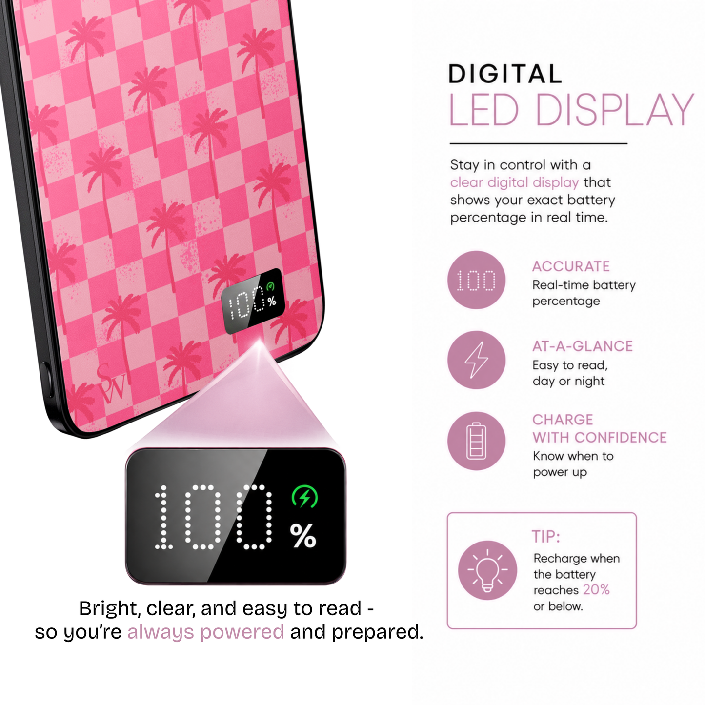 Paradise Palms (pink) Power Bank