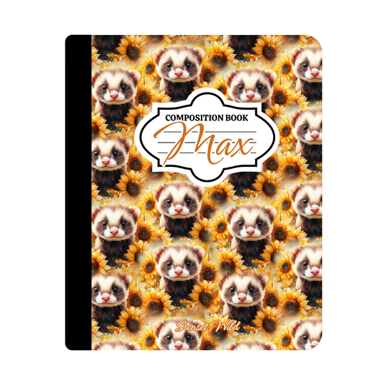 Sunflower Ferrets Custom Notebook