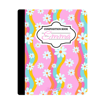 Groovy Bloom Custom Notebook