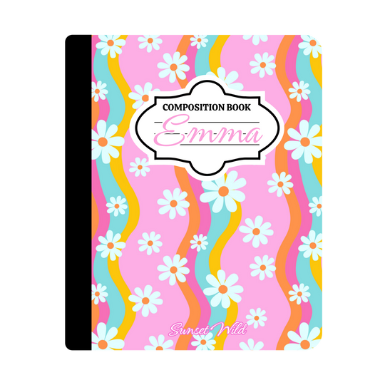 Groovy Bloom Custom Notebook