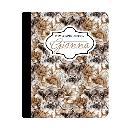 Meadow Moo Custom Notebook