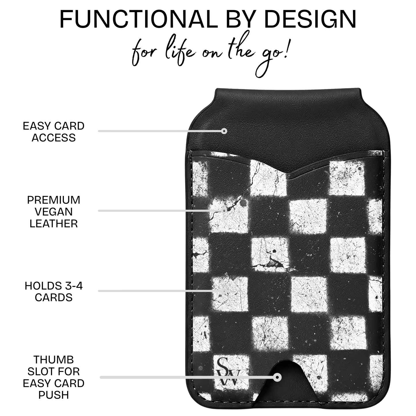 Grunge Grid Phone Wallet