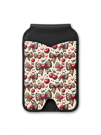 Cherry Cheetah Bows Phone Wallet
